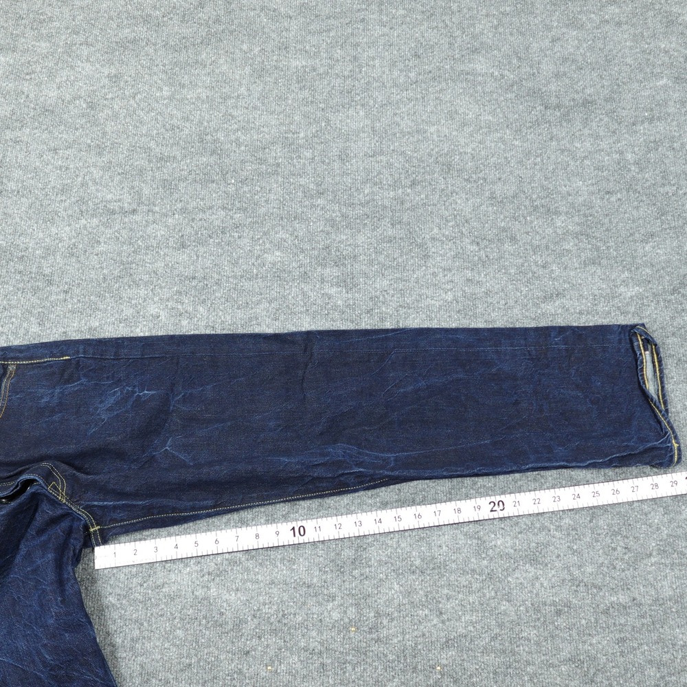 Levi's 501 Jeans Mens 33x32 Dark Blue White Oak Cone Denim Selvedge Button Fly - Picture 11 of 14